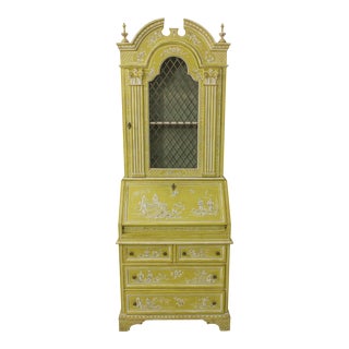 Italian Chinoiserie Decorated Painted Secretary Desk For Sale