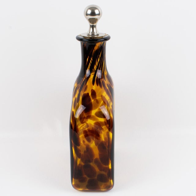 Modern Christian Dior Home Tortoiseshell Glass Barware Pitcher and Decanter, circa 1960 For Sale - Image 3 of 18
