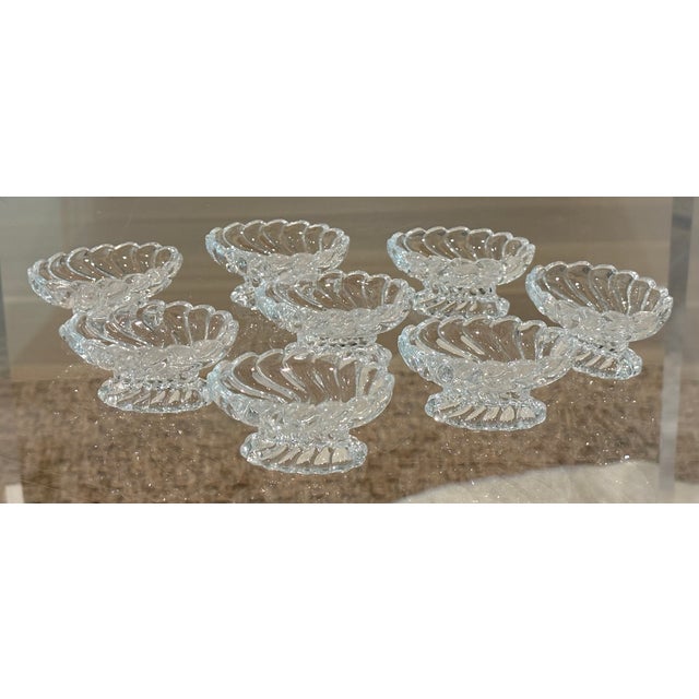 Glass Vintage Fostoria "Colony" Clear Glass Open Salt Cellars - Set of 8 For Sale - Image 7 of 9