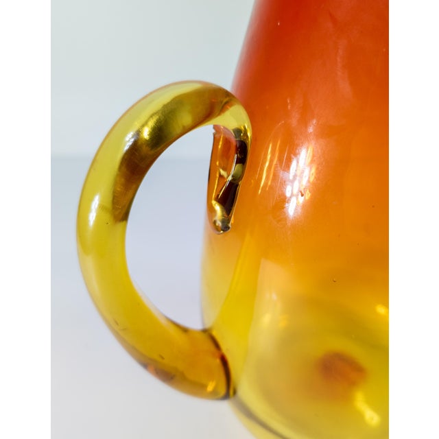 Red Mid-Century Amberina Art Glass Water Pitcher by Blenko For Sale - Image 8 of 10