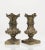 A pair of 19th century brass vases with zinc liners.