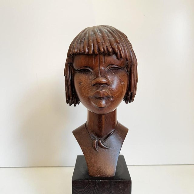 Africanist Sculpture in Palm Wood, 1950 For Sale - Image 11 of 13
