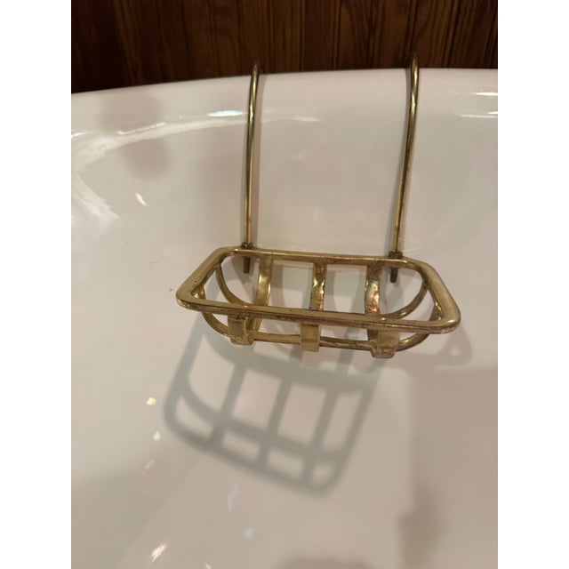 Kohler Birthday Bath Cast Iron Clawfoot Tub With Brushed Gold Brass Finishes For Sale - Image 12 of 12