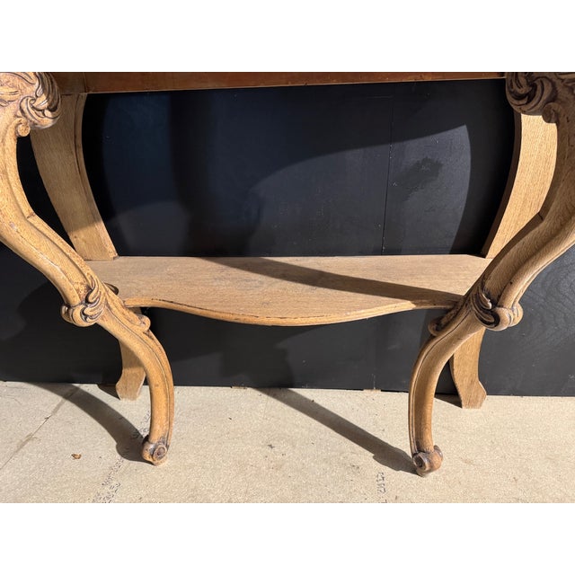 Wood French Oak Console Table, 1880s For Sale - Image 7 of 14