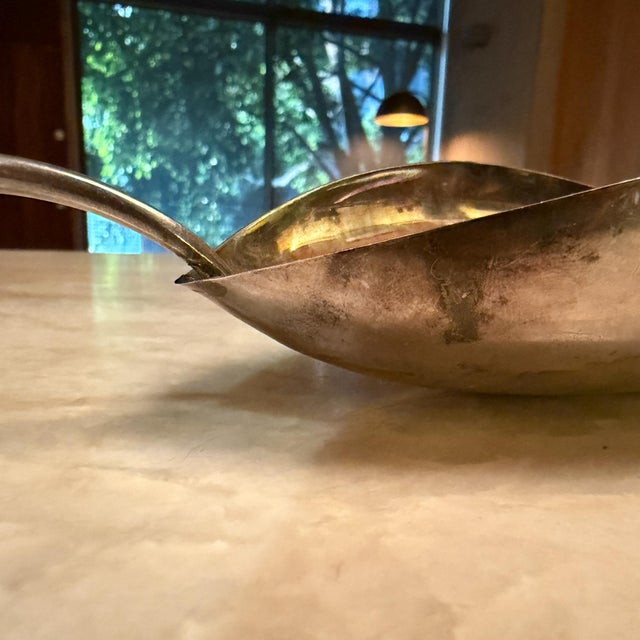Mid-Century Modern Christofle Gallia Lino Sabatini Silver-Plated Leaf-Shaped Dish Mid-Century Modern For Sale - Image 3 of 16
