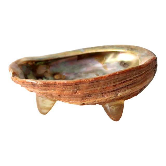 Mid Century Abalone Shell Footed Bowl For Sale