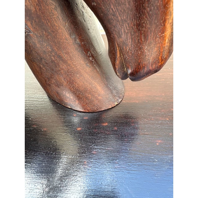 Vintage Equestrian Horse Head Sculptures in Dark Carved Wood - A Pair For Sale In Philadelphia - Image 6 of 12