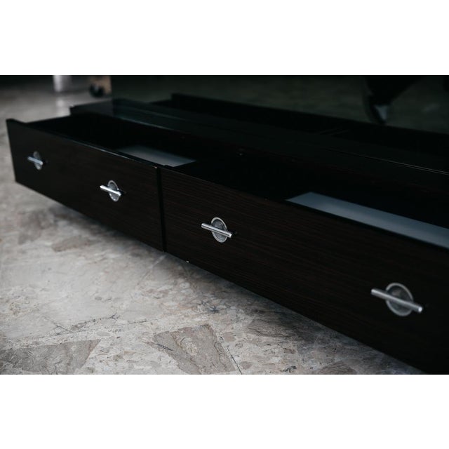 Modernist Cubic Chest of Drawers in Wood Veneer and Glass,1980s For Sale - Image 11 of 15