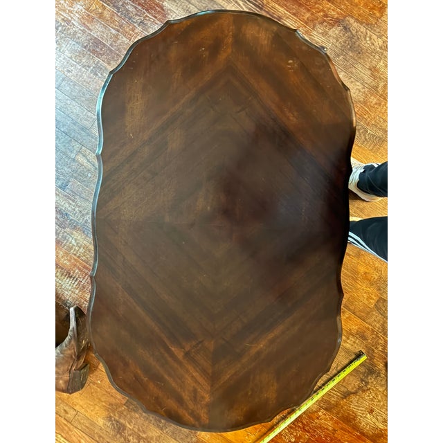 Brown Early 20th Century Scalloped Accent Table For Sale - Image 8 of 9
