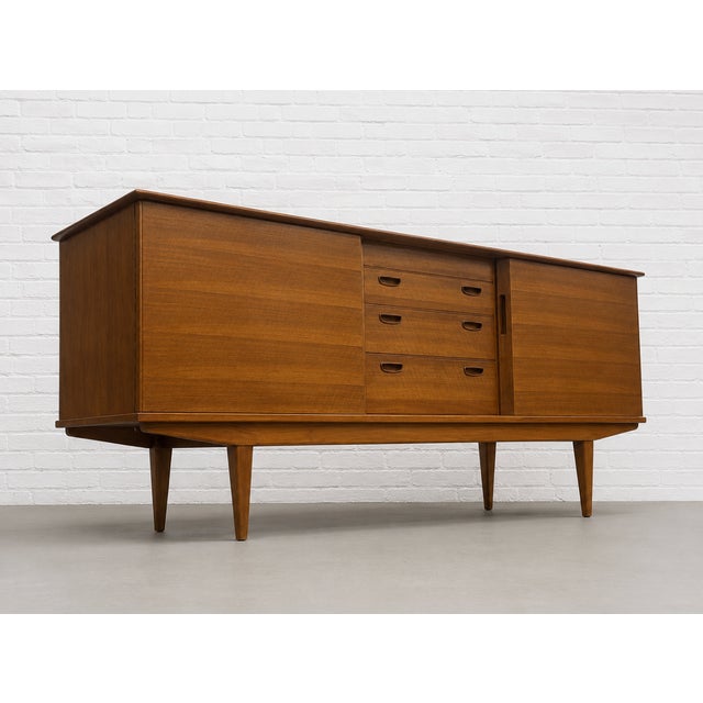 Mid-Century Modern Mid Century Modern Walnut Credenza by Alfred Cox, Made in England, C. 1960’s For Sale - Image 3 of 18