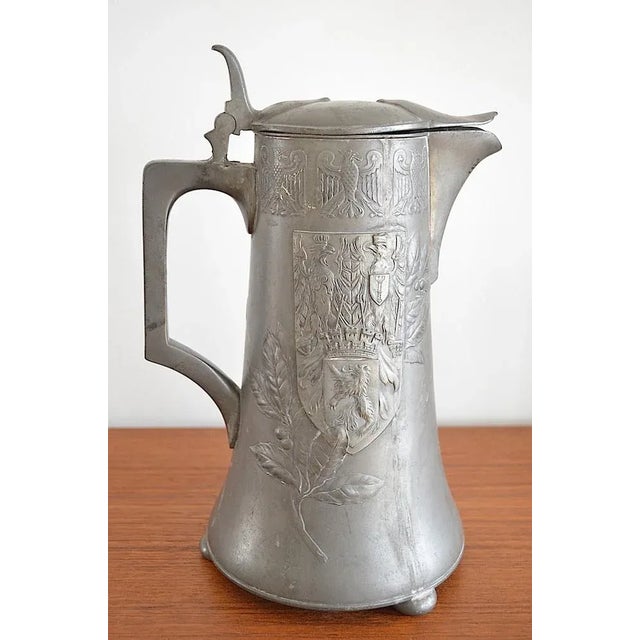 Pewter Ceremonial Jug with Berlin Coat of Arms from Kayser, 1900s For Sale - Image 3 of 14