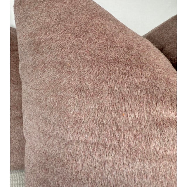 Transitional Holly Huny "Royal Alpaca" in Violet Dusk 22" Pillows-a Pair For Sale - Image 3 of 3