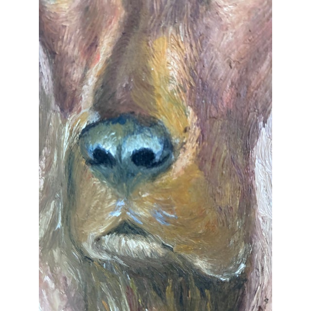 Vintage Original Dog Portrait Oil Painting, Signed Animal Art For Sale - Image 15 of 18