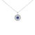2020s Sterling Silver Lab Grown Sapphire and Baguette Diamond Medallion Pendant Necklace For Sale - Image 5 of 5