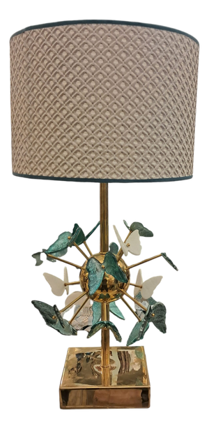 Sputnik Table Lamp with Blue Murano Butterflies, 1960s