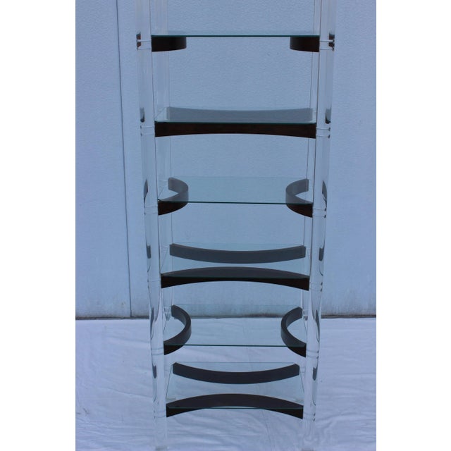 Mid-Century Modern 1970s Lucite and Rosewood Etagere For Sale - Image 3 of 9
