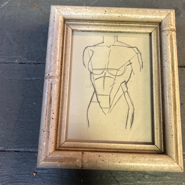 1940’s original art deco figure pencil drawing. Measures 3x4 or 4x5 framed. Check out my shop Robins Egg Gallery for more.