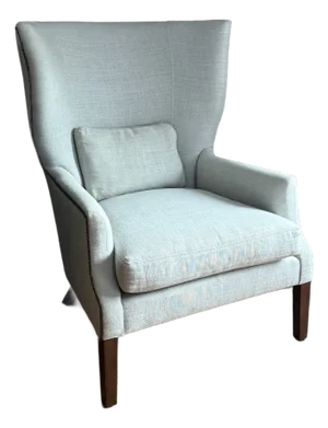 Verellen Wingback Chair in Blue Linen