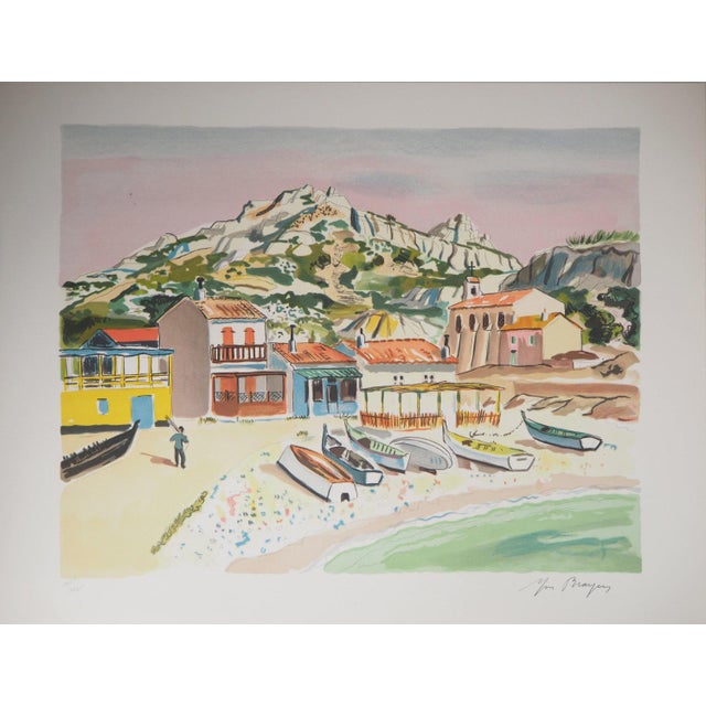 Yves Brayer, The Fishing Port of Callelongue, Original Signed Lithograph For Sale - Image 8 of 8