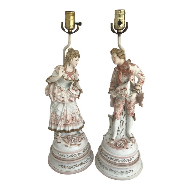 Vintage Victorian Figurines Lamps Set of 2 Chairish
