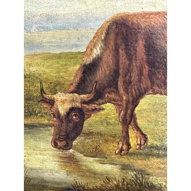 Charles Desan, Landscape with Cattle, 1846, Oil on Canvas, Framed For Sale - Image 6 of 11