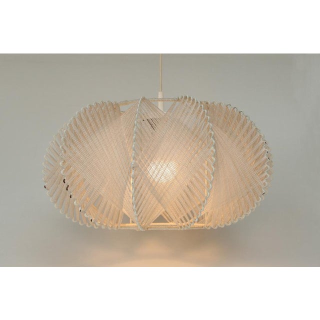 Mid-Century Metal Wire and Yarn Pendant Lamp, 1960s For Sale - Image 11 of 17
