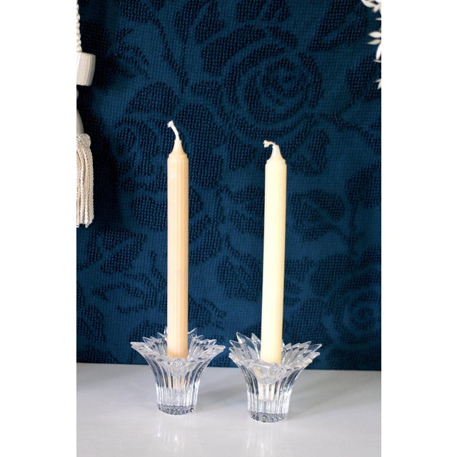 A pair of candlestick holders by Mikasa Crystal Made in German. These are elegant and unique with crystal spikes or rays...