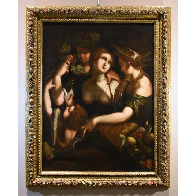 Giovanni Battista Paggi, Venus Bacchus Ceres, 1620, Oil on Canvas, Framed For Sale - Image 14 of 14