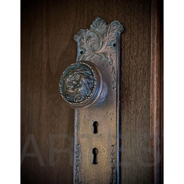 Metal 1900s Antique American Romanesque Bronze Door Knobs - A Pair For Sale - Image 7 of 7