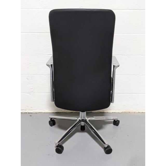 Vitra Vitra Pacific Chair in Black Leather For Sale - Image 4 of 5