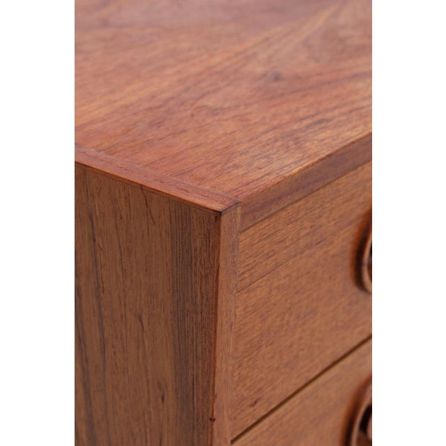 Brown Mid-Century Teak Chest of Drawers For Sale - Image 8 of 13
