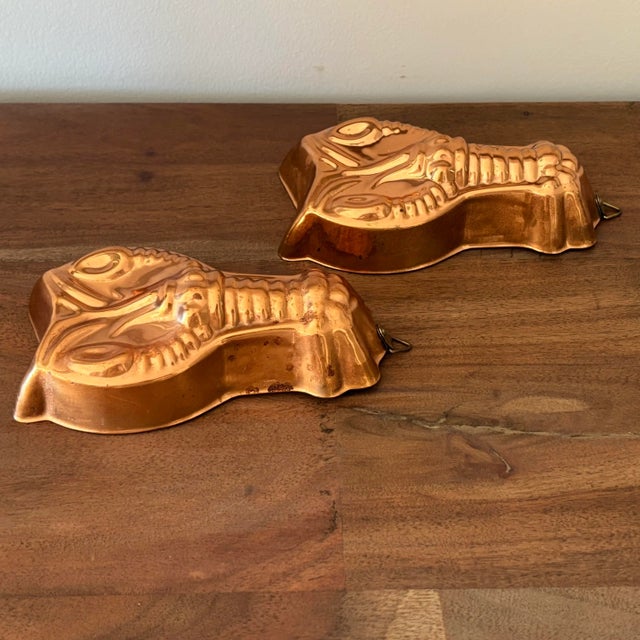 1970s Small Copper Lobster Jello Mold Pair For Sale - Image 6 of 11
