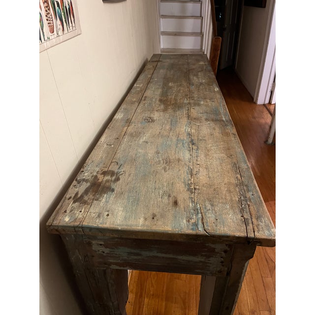 1950s 1950s Colorful Vintage Indian Large Entry Table For Sale - Image 5 of 13