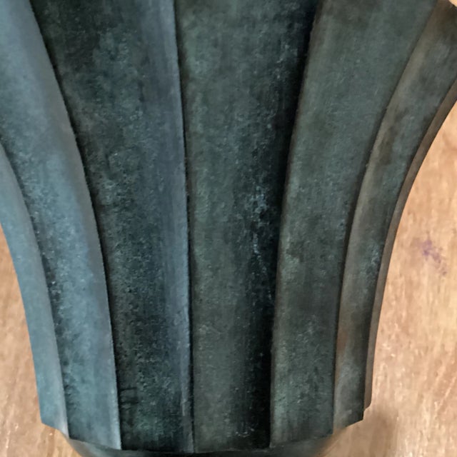 Mid 20th Century Vintage Bronze Brass Footed Urn Planter For Sale - Image 12 of 13