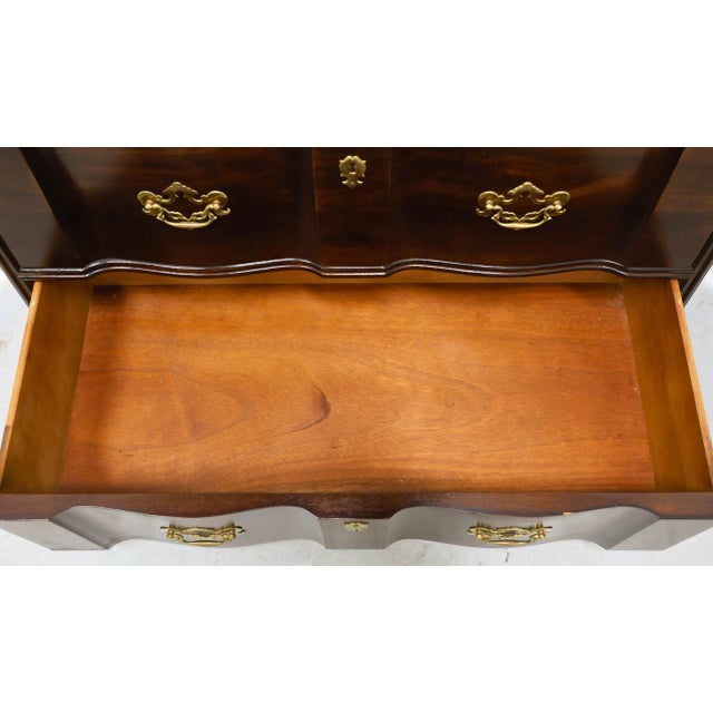 Brown Henredon Folio Fourteen Mahogany Chippendale Chest of Five Drawers For Sale - Image 8 of 12