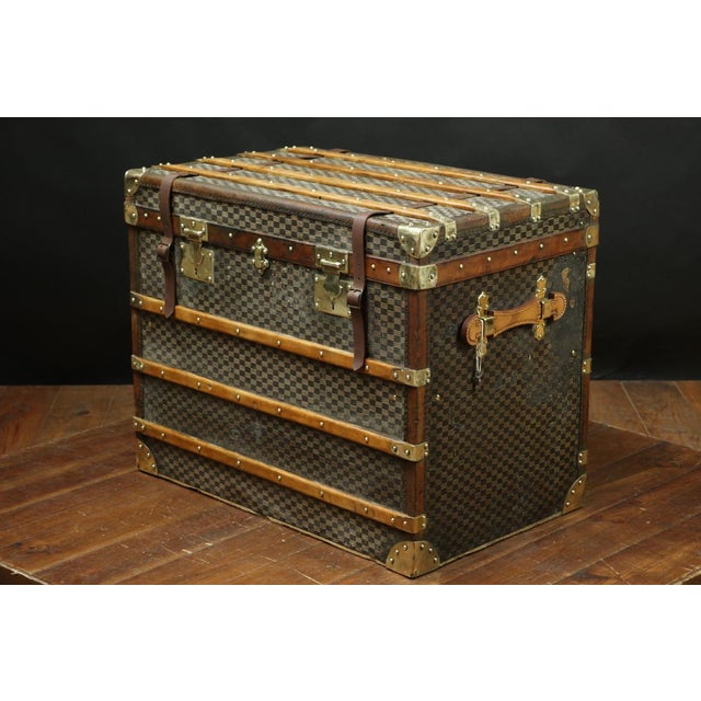 Checkered Mail Trunk, 1920s For Sale - Image 6 of 11