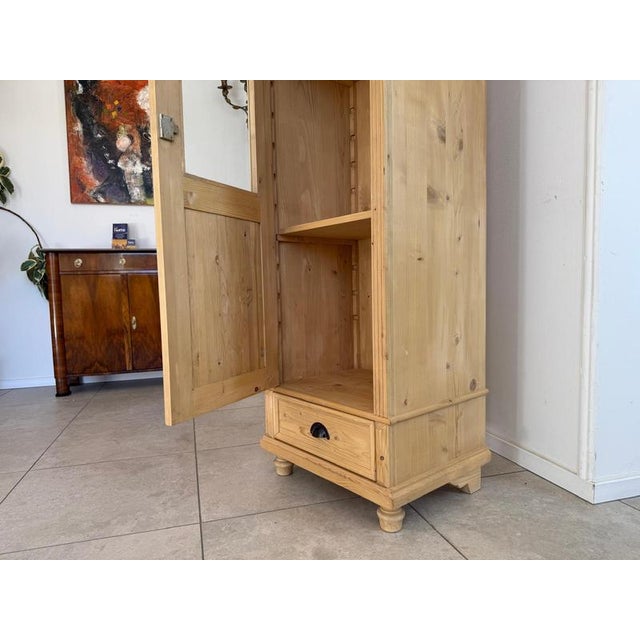 Farmhouse Display Cabinet in Natural Wood For Sale - Image 5 of 11