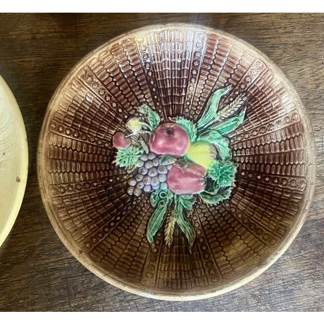 Antique Majolica Fruit / Wall Bowls- Set of 2 For Sale - Image 9 of 13