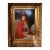 1900s 42" Signed William Henry Hyde Ana Gilded Age Oil Portrait, Socialite in Red Cloak and Ostrich Fan, Antique Gold Frame, Museum Quality For Sale