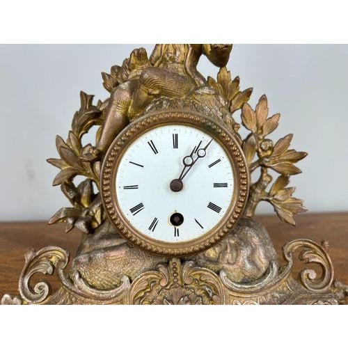 Vintage French Style Mantel Clock with Matching Candelabras, Set of 3 For Sale - Image 6 of 18