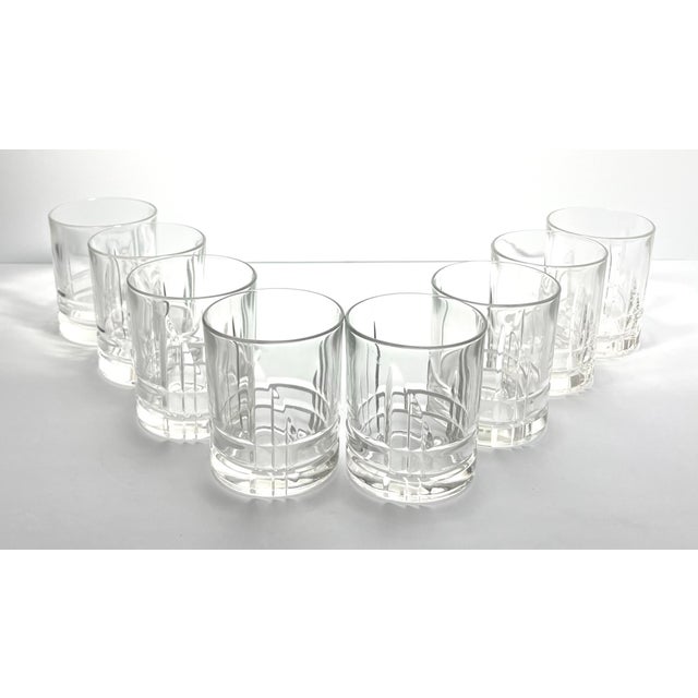 Contemporary Cristal D’Arques “Arizona Parallels” 8 Old Fashioned Tumbler Glasses For Sale - Image 3 of 7