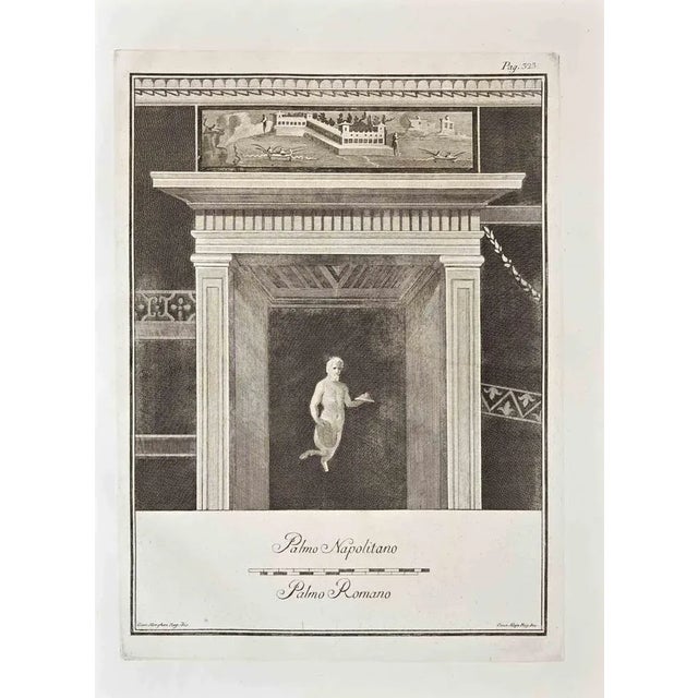 Ancient roman fresco from the series "antiquities of herculaneum", is an original etching on paper realized by giovanni...