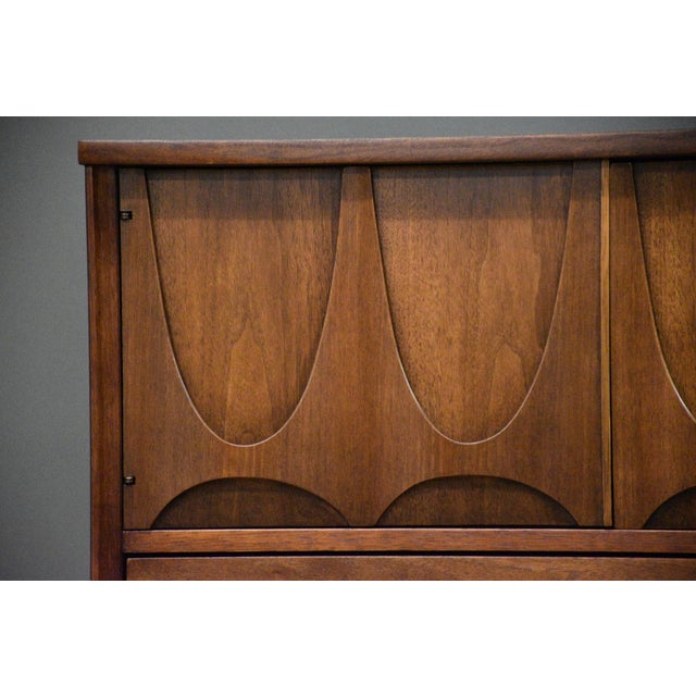 Refinished Broyhill Brasilia Magna Walnut Dresser Mid Century Modern For Sale - Image 9 of 12