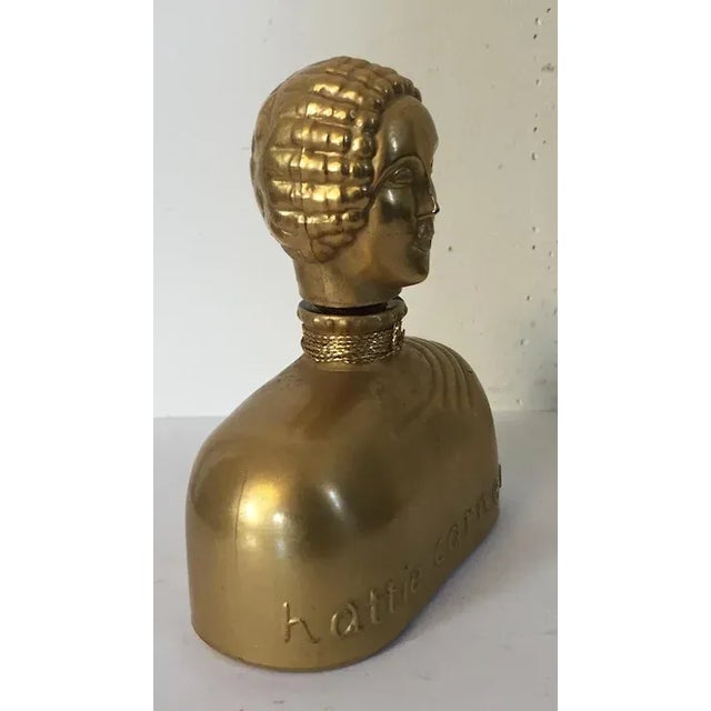 Hattie Carnegie Art Deco Figural Glass Perfume Bottle with Gold Finish For Sale - Image 4 of 8