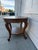 Wood Vintage French Louis XV Style Round Marquetry Side Table With Floral Inlay & Lower Shelf For Sale - Image 7 of 12