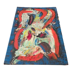 Vintage Mid Century Modern Double Signed Abstract Painting