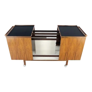 Danish Mid Century Modern Rosewood Bar Cart Trolley by Niels Erik Glasdam Jensen