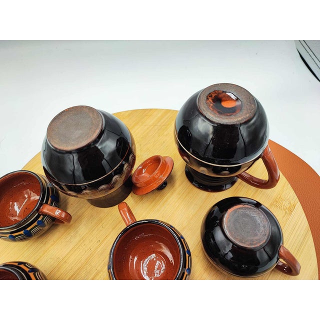 Vintage Ceramic Coffee Set, 1970s, Set of 8 For Sale - Image 3 of 7