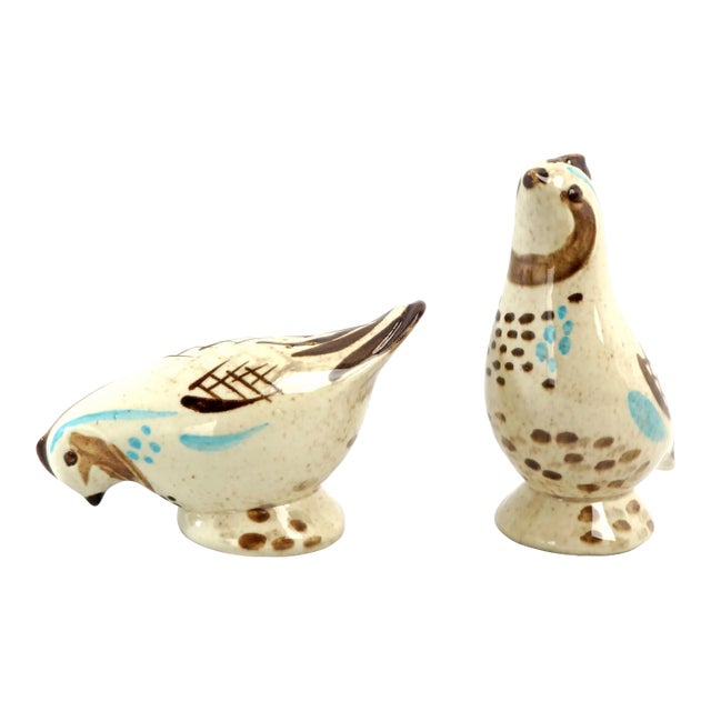 Mid Century Redwing Pottery Bob White Quail Salt and Pepper Shakers For Sale