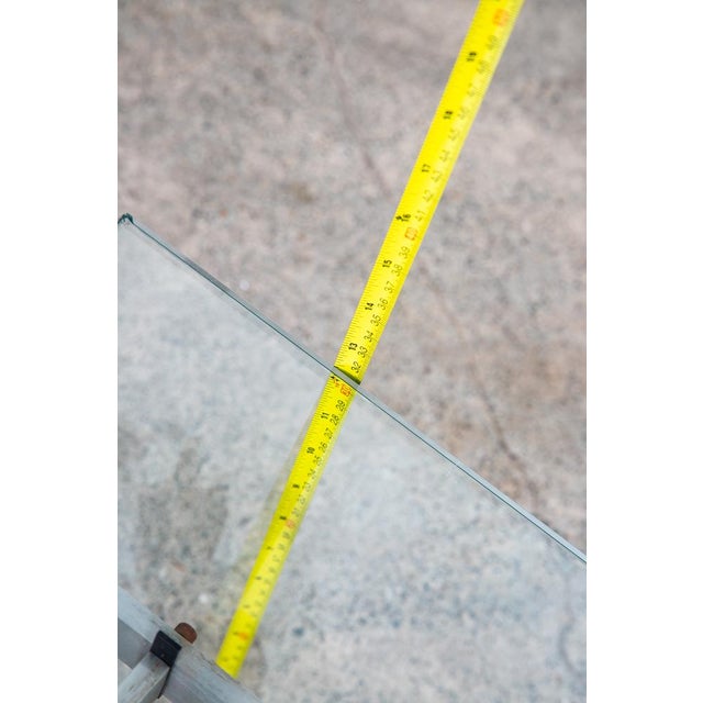 Mid Century Modern Coffee Table Glass Poul Kjærholm Pk61 Steel Vintage Crystal For Sale - Image 11 of 12